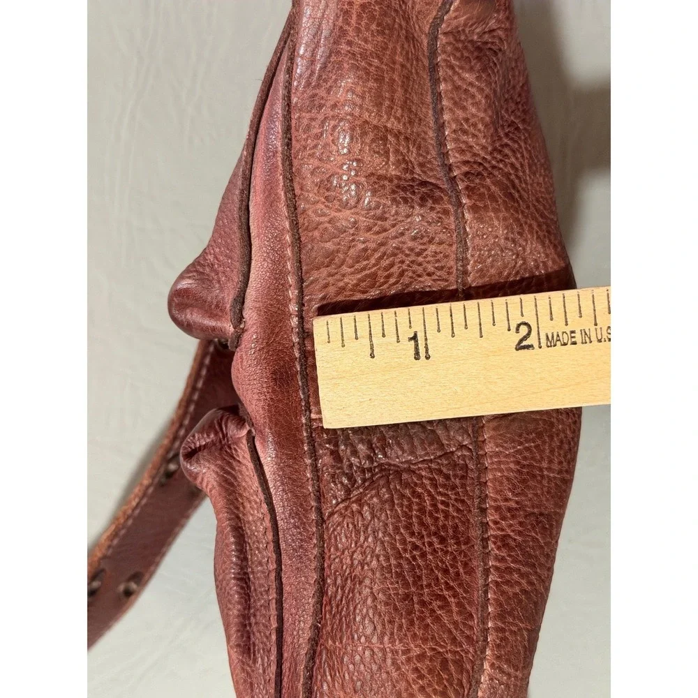 Free People Leather Crossbody Bag Womens Small Brown Utility Multi Pocket Boho